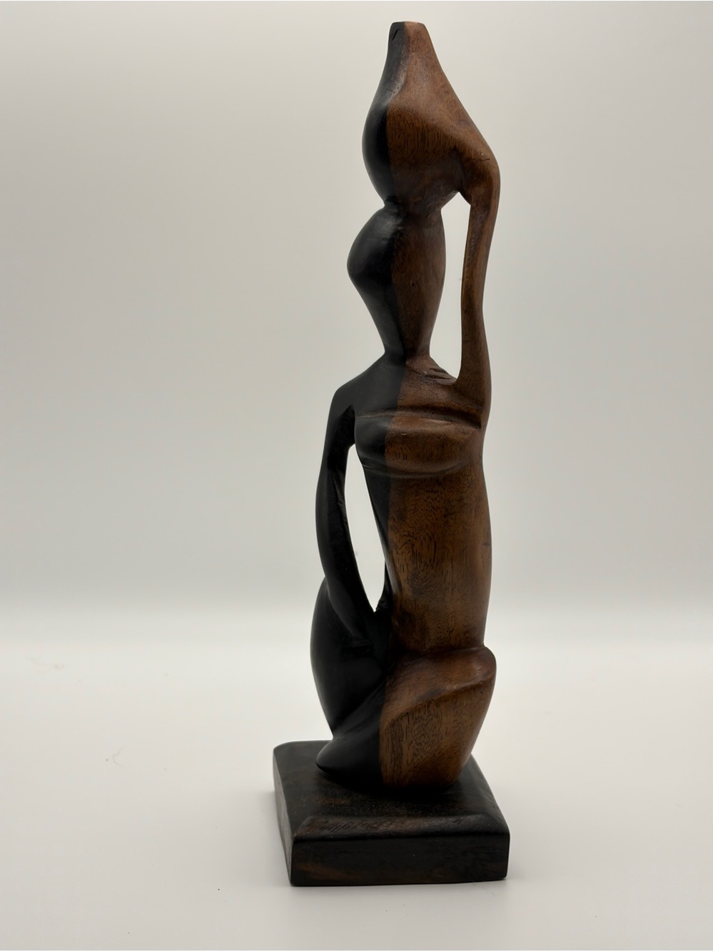 African Tribal Hand Carved Wood Statue Human Figure Wooden Sculpture 10”